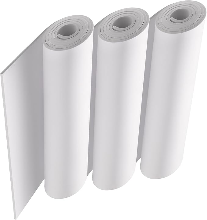 3-Pack 3mm Thick White Eva Foam Cosplay Sheets roll, 13.9" x 59" Premium eva by MEARCOOH