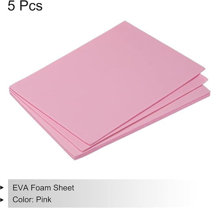 MECCANIXITY EVA Foam Sheets Pink 7.6 Inch x 5.9 Inch 2mm Thickness - Image 3