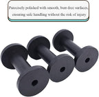 HAHIYO 3.35Inch/8.5cm 3PCs Black Wood Spool Natural Unfinished Wooden Thread - Image 5