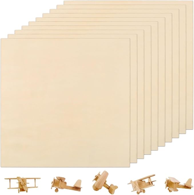 FOCCTS 24 Pack Basswood Sheets 1/8 x 12 x 12 inch, 3mm Plywood Sheets Balsa by FOCCTS