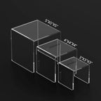 HIIMIEI Clear Acrylic Display Risers 2 Sets, 3-Tier Risers Stands Showcase - Image 2