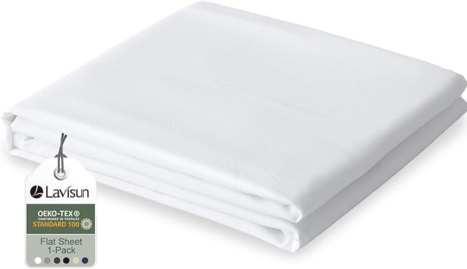 Lavisun Full Flat Sheet, 1 Pack White Full Bed Sheet Only by Lavisun