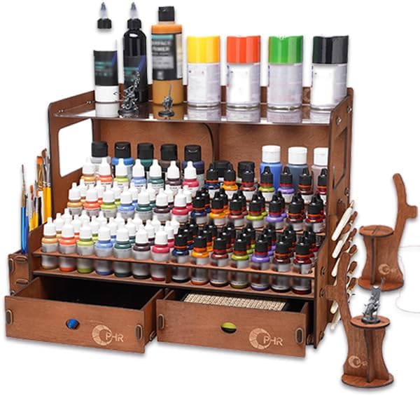 OPHIR Paint Organizer, Wooden 104 Holes Paint Holder by OPHIR