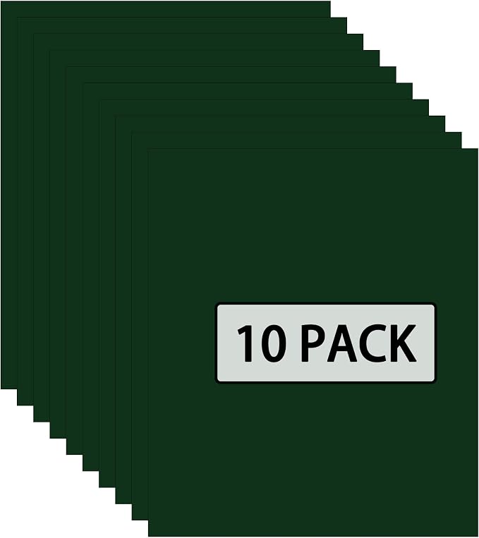 FUNKAKA Dark Green HTV Heat Transfer Vinyl Sheets, 10 Sheets Sticky HTV Vinyl by FUNKAKA