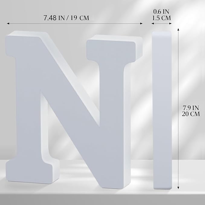 White Wooden Letters 8 Inch for Wall Decor, Large Unfinished Wood Letters for - Image 2