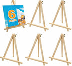 6 Pack 9 Inch Wood Easels, Table Top Easels by Unknown