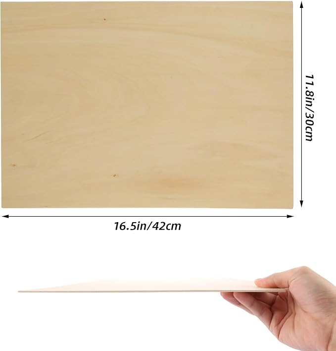 12Pcs 16 x 12 x 1/16 Inch Basswood Sheets, Unfinished Basswood Sheets, Plywood - Image 2