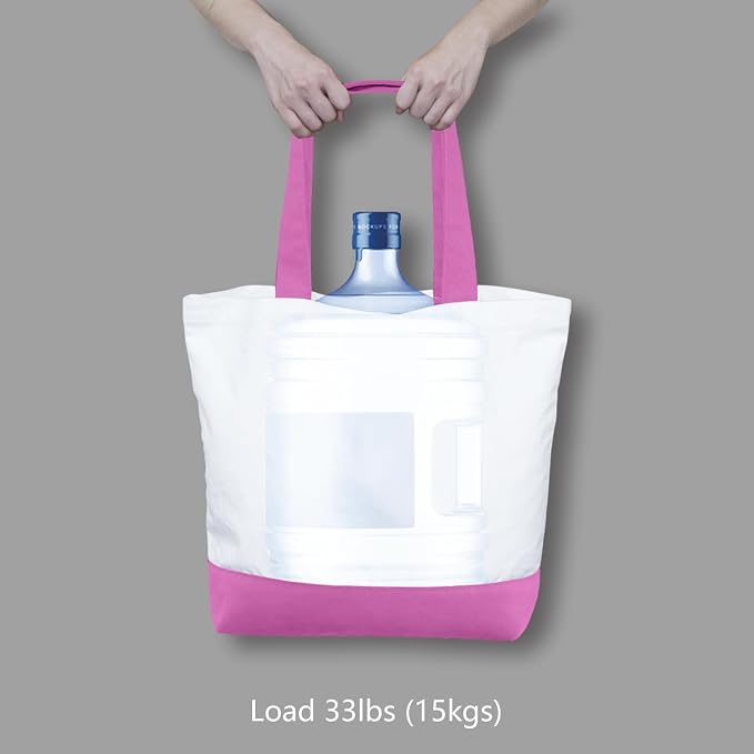TOPDesign 3-Pack Super Strong Large 12oz Cotton Canvas Tote Bags, Reusable - Image 6