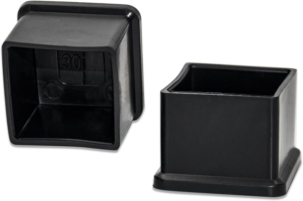 Flyshop Flexible Anti-Scratch PVC Patio Chair Table Leg Caps Tips Floor Protectors Square Furniture Covers, 20pcs, Black, 35 mm x 35 mm, 1-3/8" x 1-3/8"
