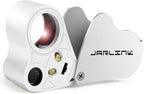 JARLINK 30X 60X Illuminated Jewelers Loupe Magnifier, Foldable Jewelry Magnifier by JARLINK