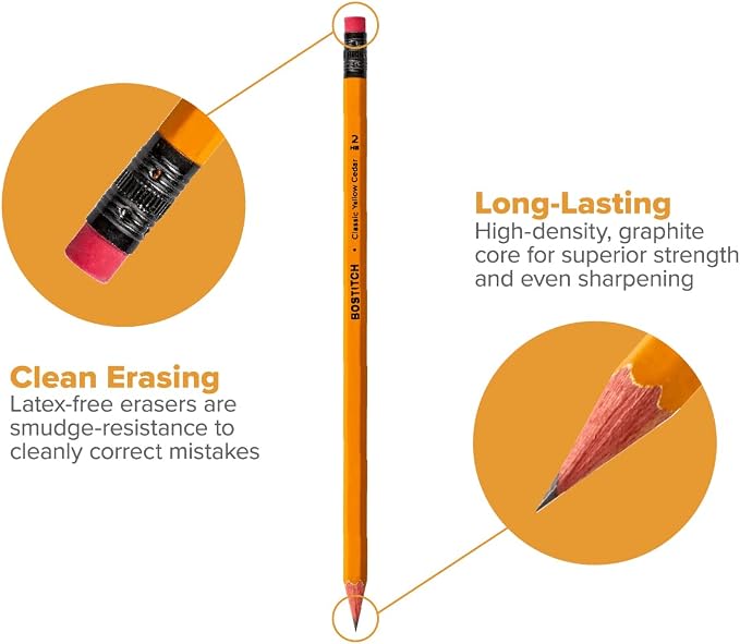 Bostitch Office Premium #2 Pencils, American Cedar Wood, Pre-Sharpened - Image 3
