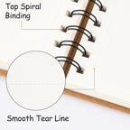 8.3x5.8 Sketch Book, Top Spiral Bound Sketch Pad, 60sheets 92lb/150gsm Nature - Image 4