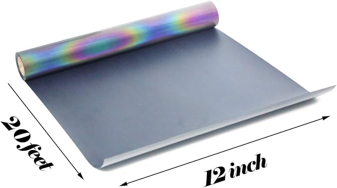 FUNKAKA Heat Transfer Vinyl Reflective Rainbow HTV Roll - Image 2