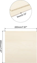 MECCANIXITY 3pcs Basswood Sheets 8 x 8 x 1/8 Inch Unfinished Wood Boards Plywood - Image 2
