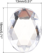 MECCANIXITY 50Pcs Acrylic Oval Gems 13x18 mm Flat Back Artificial Rhinestones - Image 2