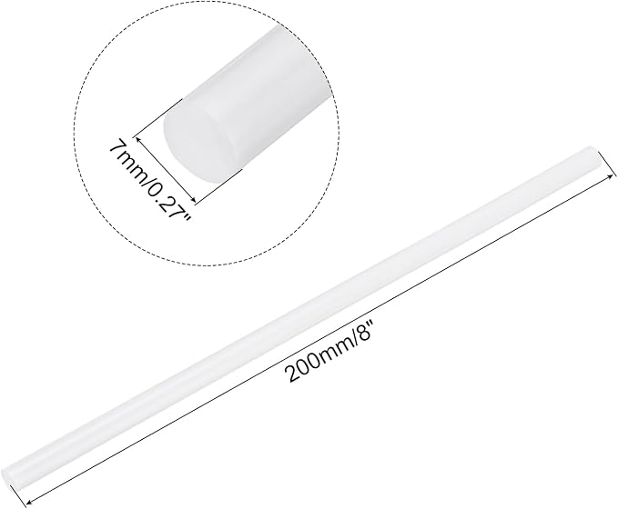 uxcell Mini Hot Glue Sticks for Glue Gun 7mm x 200mm White 12pcs - Image 2