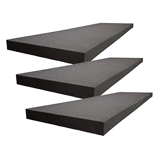 GoTo Foam 1" x 24" x 72" Black Upholstery Foam Sheet by GoToFoam