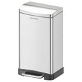 30 Liter/8 Gallon Step Trash Can with Inner Liner,Large Step Trash Bin with Silent Close Lid,Fingerprint Resistant Finish(Brushed Gray)