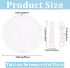 50Pcs Small Fan Blanks Round Plastic Hand Fan Bulk Summer Clear Transparent - Image 2