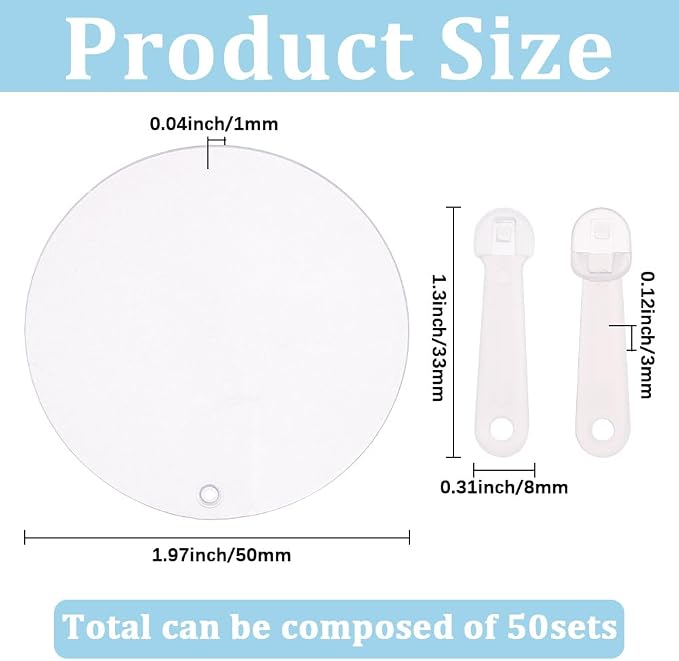 50Pcs Small Fan Blanks Round Plastic Hand Fan Bulk Summer Clear Transparent - Image 2