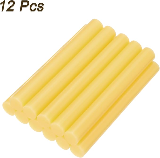 uxcell Mini Hot Glue Sticks for Glue Gun 11mm x 100mm Light Yellow 12pcs - Image 3