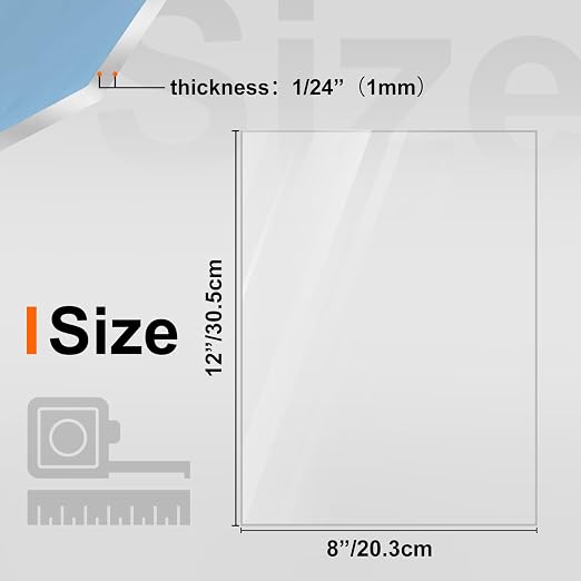 KINLINK 18x24 Plexiglass Sheets 1/24 inch Thick, 1mm Clear PET Plastic Sheet - Image 2