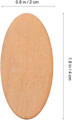 EXCEART 60Pcs Basswood Unfinished Oval Wood Slices 0.78X1.57X0.07In - Image 5
