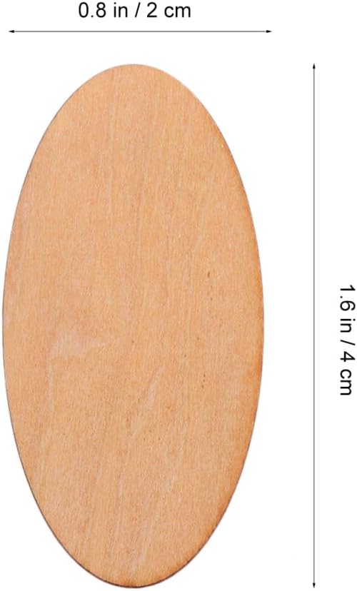 EXCEART 60Pcs Basswood Unfinished Oval Wood Slices 0.78X1.57X0.07In - Image 5