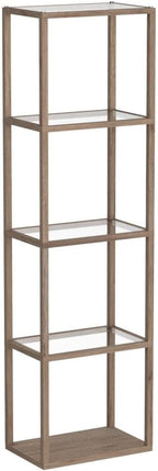 FENLO Fantasy Plus 66" Luxury Glass Display Shelf, Rustic Wood | Dimmable LED - Image 4