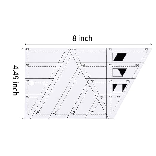 1 Pc Transparent Quilting Template Ruler Trapezoid Shape Templates Craft Ruler - Image 2