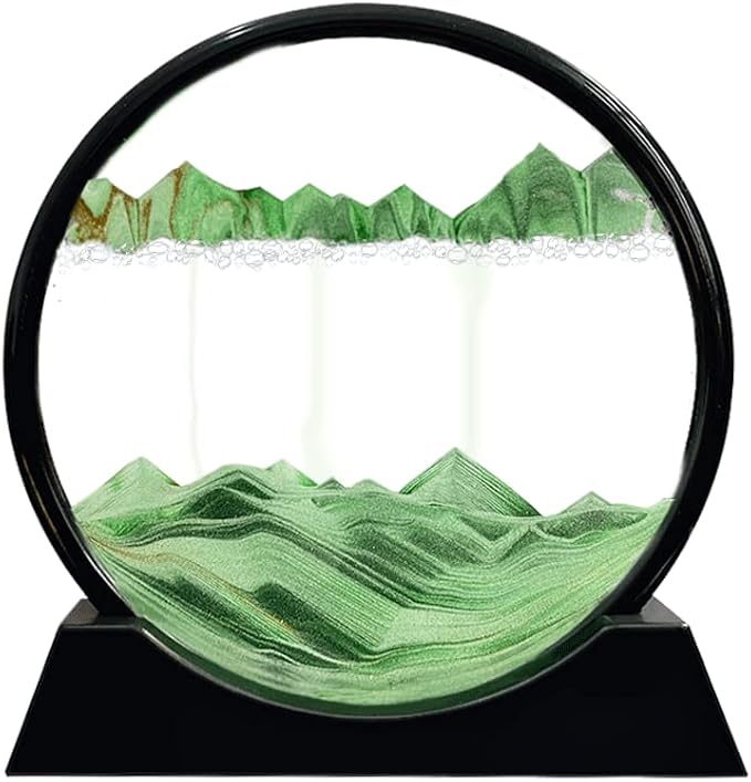Aoderun Moving Sand Art Picture Round Glass 3D Deep Sea Sandscape in Motion by Aoderun