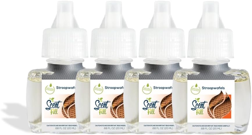 Scent Fill Stroopwafels Plug in Air Freshener, 4 Scented Oil Refills