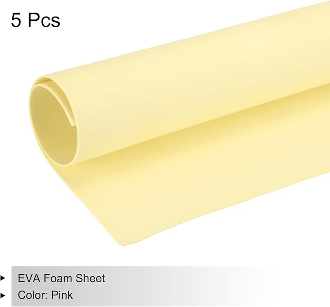 MECCANIXITY EVA Foam Sheets Light Yellow 35.4 Inch x 19.7 Inch 2mm Thick Crafts - Image 3
