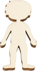 MECCANIXITY 50 Pcs Unfinished Wooden Person Cutouts 1.89 Inch People Figure by MECCANIXITY