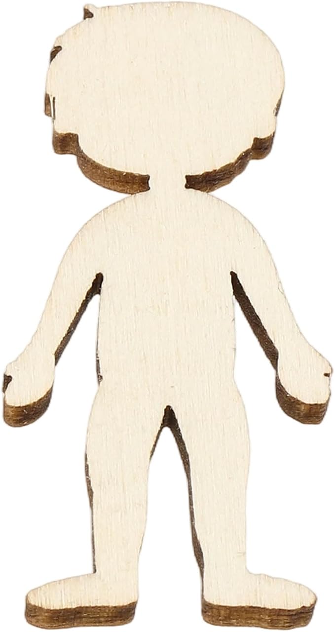 MECCANIXITY 50 Pcs Unfinished Wooden Person Cutouts 1.89 Inch People Figure by MECCANIXITY