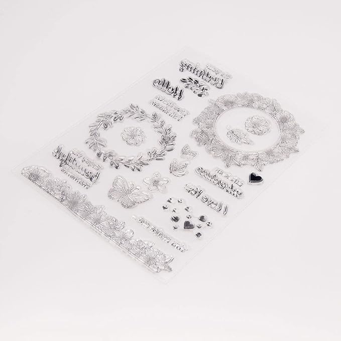 Flower Wreath Lace Clear Stamps Silicone Stamp Cards - Image 7