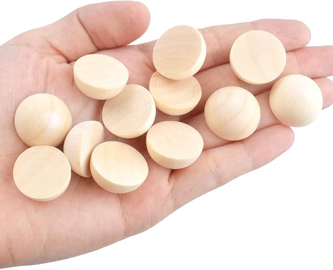 200pcs Half Wood Balls Unfinished Natural Half Ball Split Wood Balls - Image 5