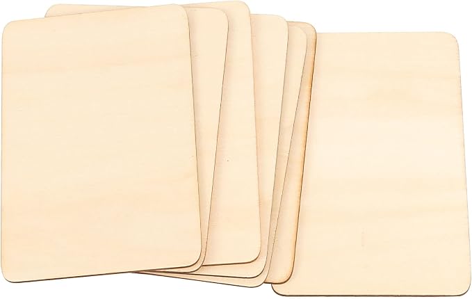 HOIGON 100 PCS Rectangle Unfinished Wood Pieces, 4 x 6 Inch Blank Basswood - Image 4