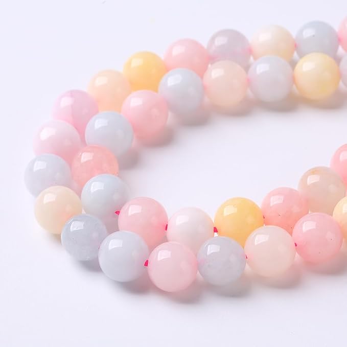 45pcs 8mm Natural Stone Morganite Beads Round Loose Beads - Image 4