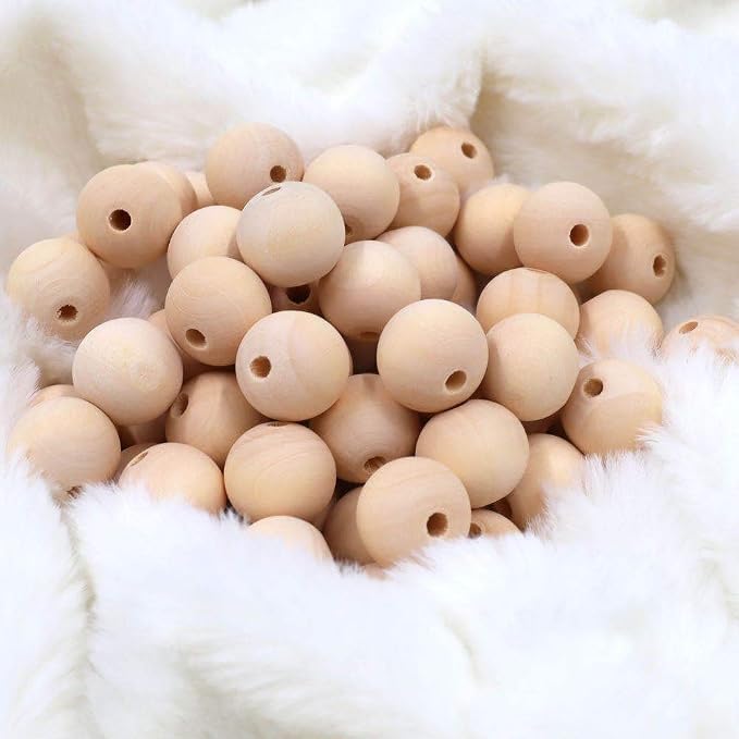 400pcs 16mm Wood Beads Natural Unfinished Round Wooden Loose Beads Wood Spacer - Image 5