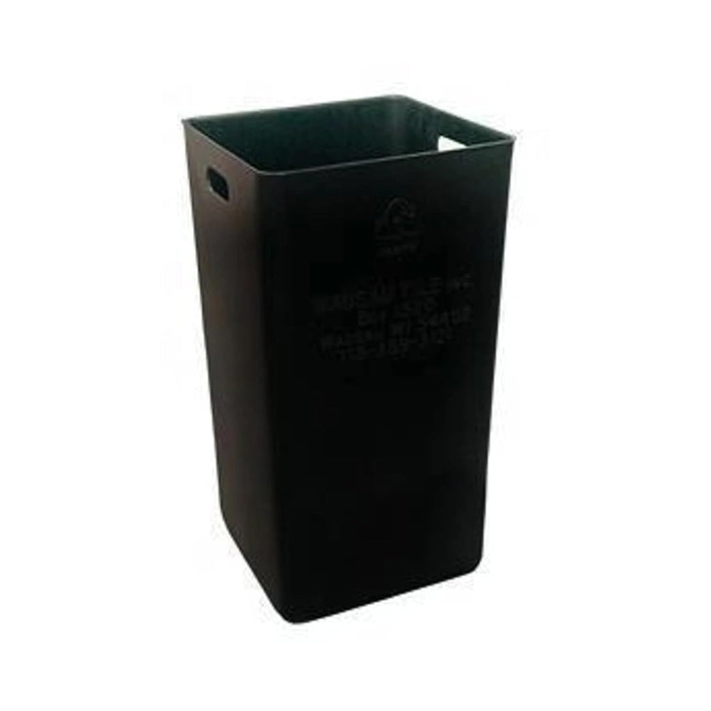 32 Gallon Square Slatted 100% Recycled Plastic Heavy-Duty Commercial Outdoor or Indoor Trash Can with Push Top Lid | Great for Schools and Businesses - White