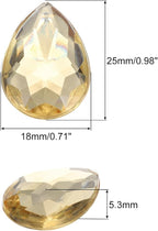 MECCANIXITY 50PCS Flat Back Acrylic Teardrop Gems 18x25mm Artificial Rhinestones - Image 2