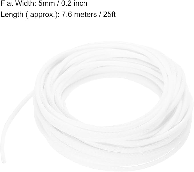 uxcell PET Expandable Sleeving 25ft 1/8" White Cable Management Sleeve Cord - Image 3