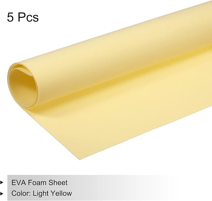 MECCANIXITY EVA Foam Sheets Light Yellow 19.7 Inch x 17.7 Inch 0.8mm Thick - Image 3