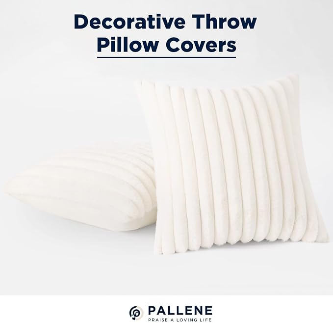 Pallene Faux Fur Plush Throw Pillow Covers 20x20 Set of 2, Luxury Soft Fluffy - Image 8