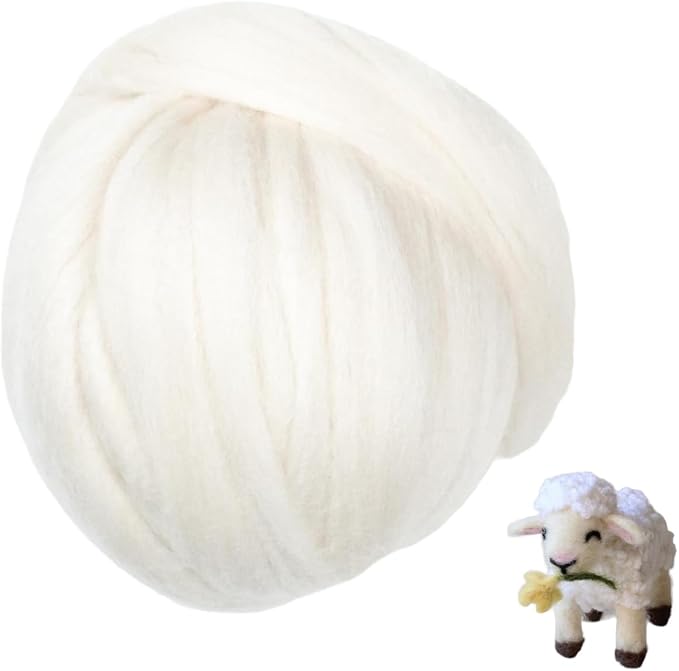 Merino Wool roving, 8 oz. Bulk Wool by Kondoosnaturalfibers