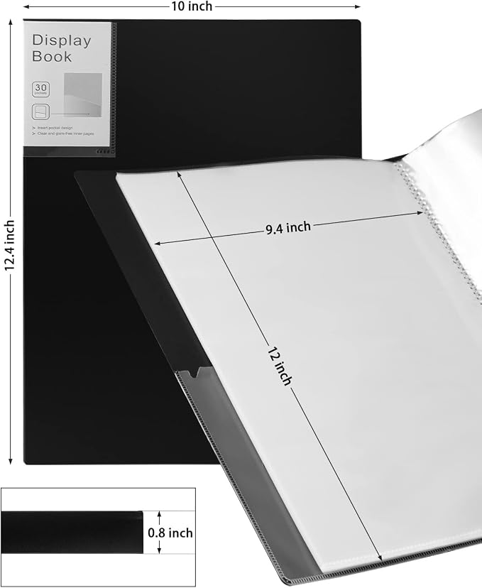 Portfolio Folder for Artwork Art Portfolio Binder 2 Packs 9"x12" Demo Book - Image 2