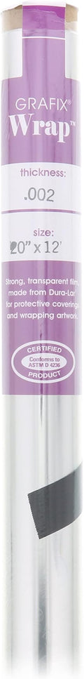 Grafix Dura-Lar 0.002" Film, Ultra Clear, Glossy 20"x12', Mylar/Acetate by Grafix