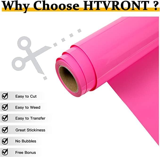 HTVRONT Heat Transfer Vinyl Pink HTV Rolls, HTV Vinyl - Image 2