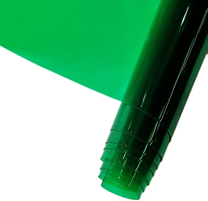 HYANG ForestGreen Transparent PVC Super Clear Holographic Vinyl Faux Leather by HYANGHAVEPUPVCALLLEATHER